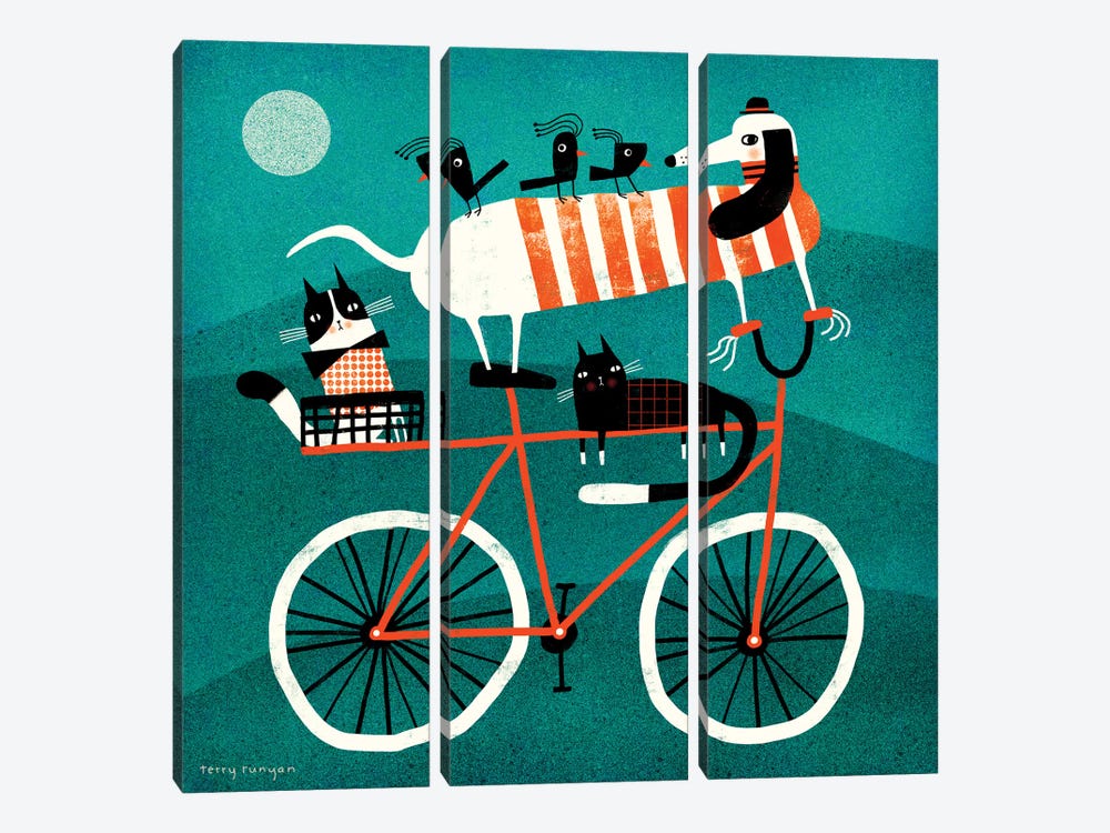 Bike Journey by Terry Runyan 3-piece Canvas Print