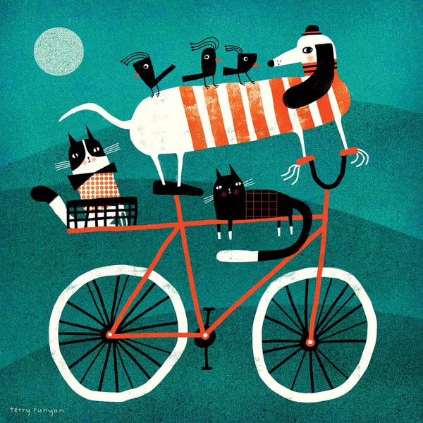 Mid-Century Modern Animals: Bike Journey by Terry Runyan