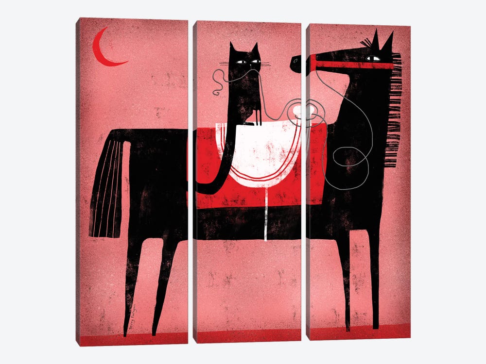 Red Moon by Terry Runyan 3-piece Canvas Art Print