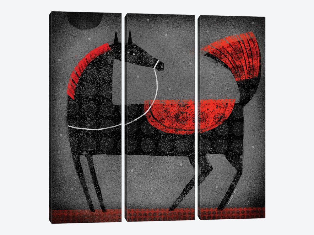 Red Saddle by Terry Runyan 3-piece Canvas Artwork