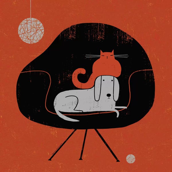Mid-Century Modern Animals: Retro Nap by Terry Runyan