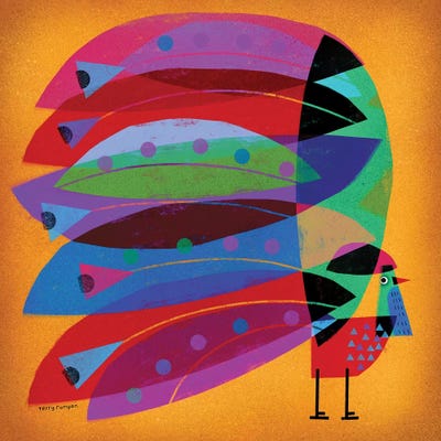 Rooster Plumage by Terry Runyan multi panel art