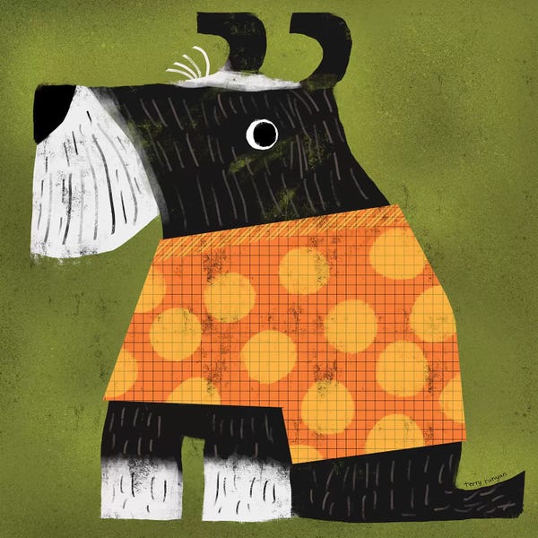 Mid-Century Modern Animals: Schnauzer by Terry Runyan