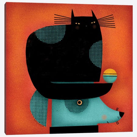 Black Cat On Head Canvas Print #TRU6} by Terry Runyan Canvas Wall Art