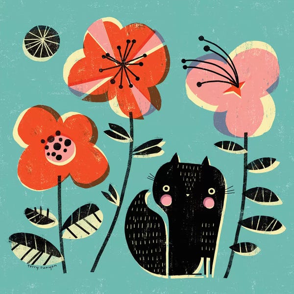 Squirrels: Squirrel - Flowers by Terry Runyan