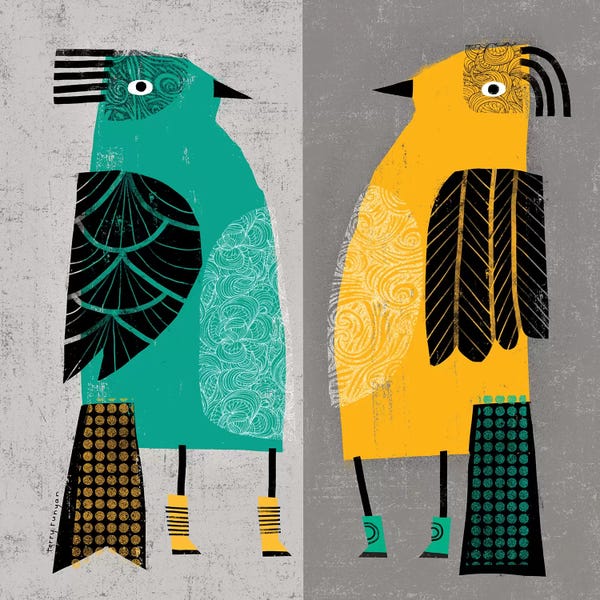 Mid-Century Modern Animals: Standing Birds by Terry Runyan