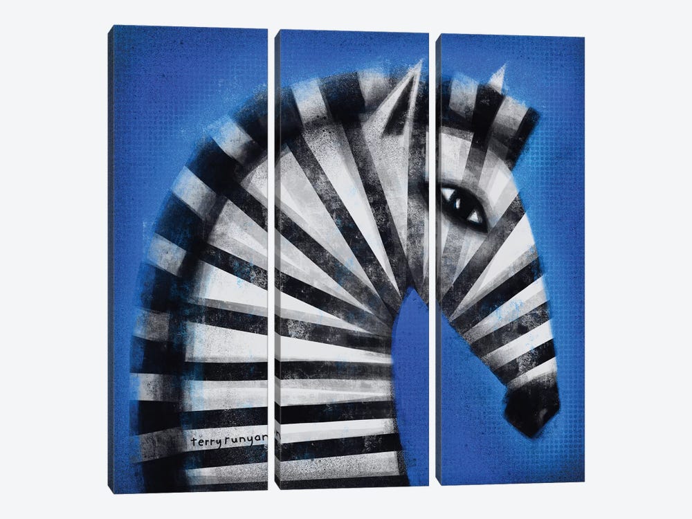 Striped Profile by Terry Runyan 3-piece Canvas Art Print