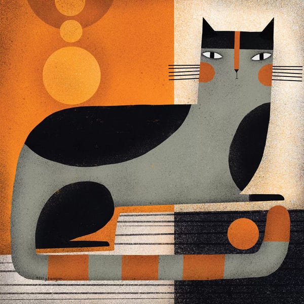 Mid-Century Modern Animals: Black Top by Terry Runyan
