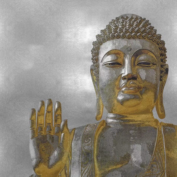 Zen Décor: Silver And Gold Buddha by Tom Bray