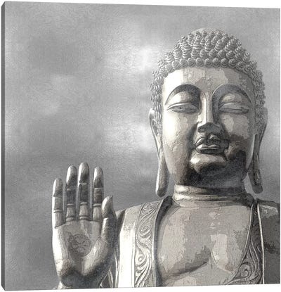 Silver Buddha Canvas Art Print - Buddha