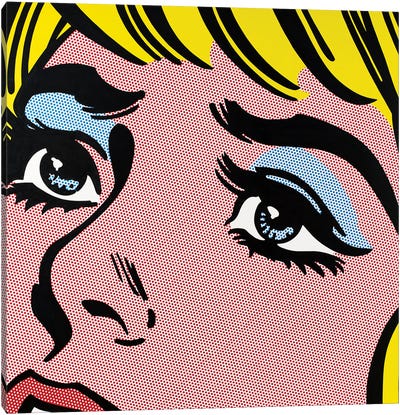 Sad Eyes Canvas Art Print - Similar to Roy Lichtenstein