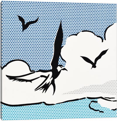 Seagulls Canvas Art Print - Similar to Roy Lichtenstein