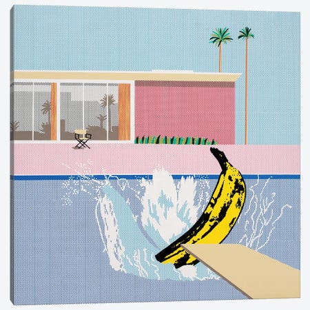 The Big Banana Splash Canvas Print #TSA48} by Toni Sanchez Art Print