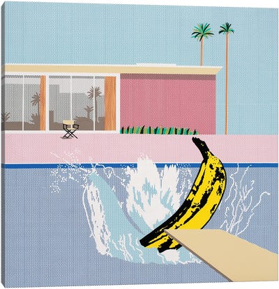 The Big Banana Splash Canvas Art Print - Toni Sanchez