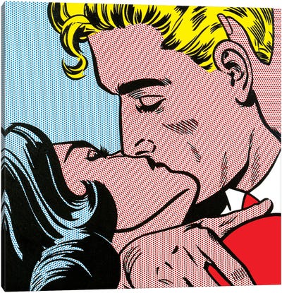 Kiss I Canvas Art Print - Similar to Roy Lichtenstein