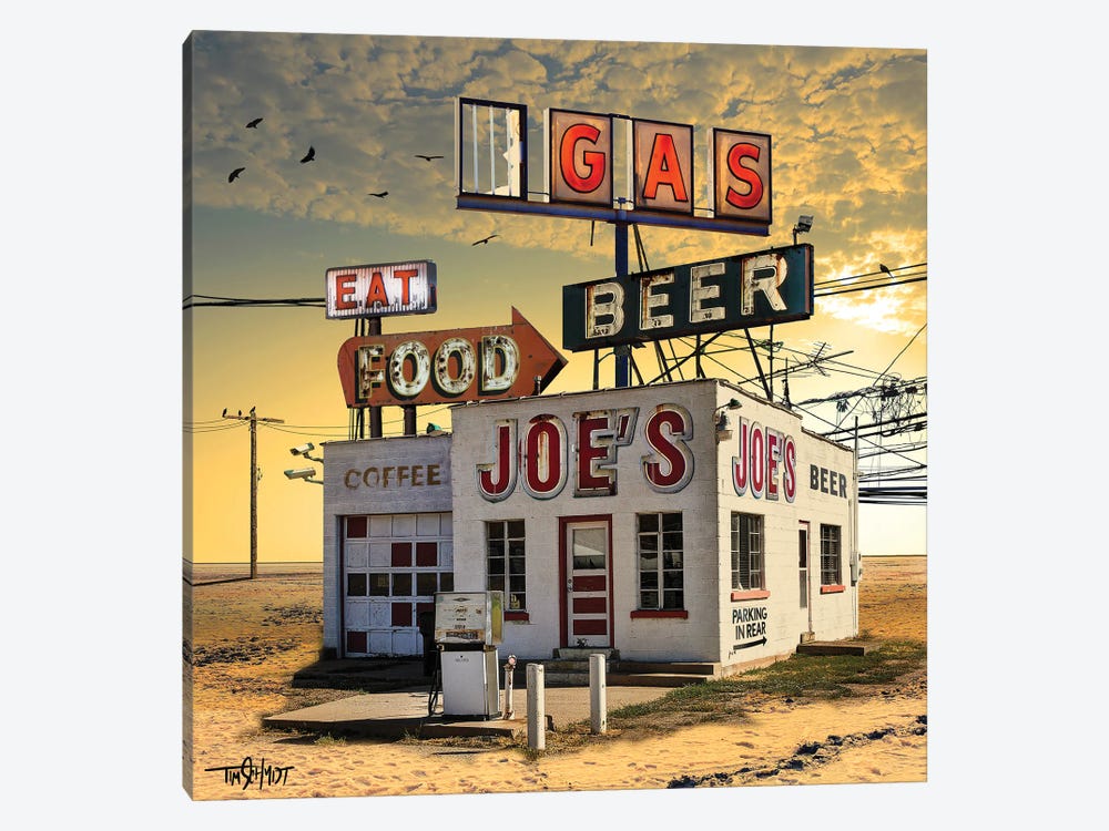 Joe's Gas And Beer by Tim Schmidt 1-piece Canvas Artwork