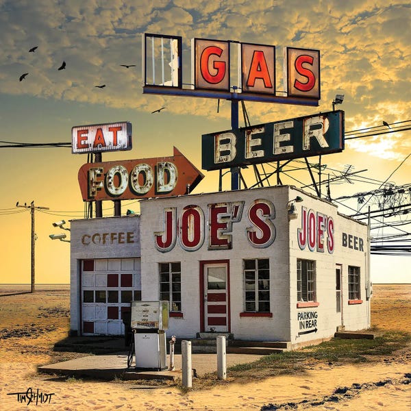 Signs: Joe's Gas And Beer by Tim Schmidt