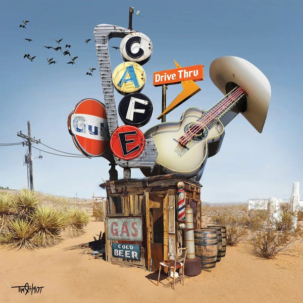 Signs: Desert Cafe by Tim Schmidt