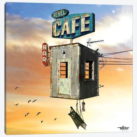 The Rebel Cafe Canvas Print #TSC18} by Tim Schmidt Canvas Wall Art