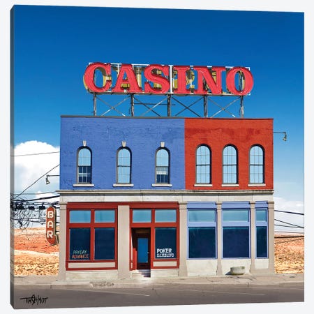 Main Street Casino Canvas Print #TSC19} by Tim Schmidt Canvas Art