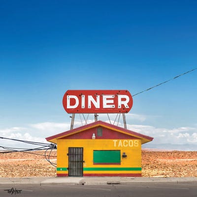 Main Street Diner by Tim Schmidt framed wall art