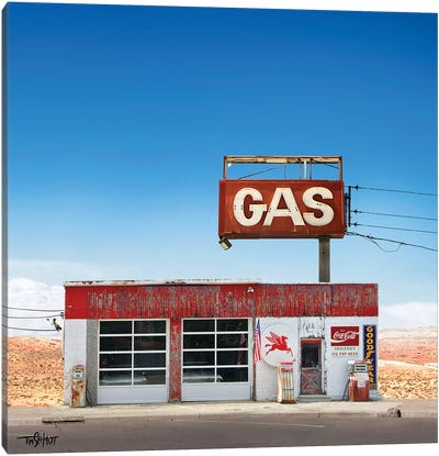 Main Street Gas Canvas Art Print - Tim Schmidt