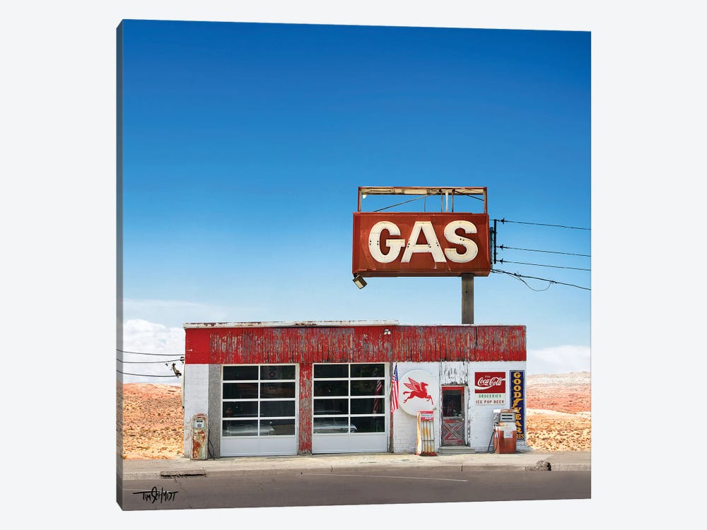 Main Street Gas by Tim Schmidt 1-piece Art Print