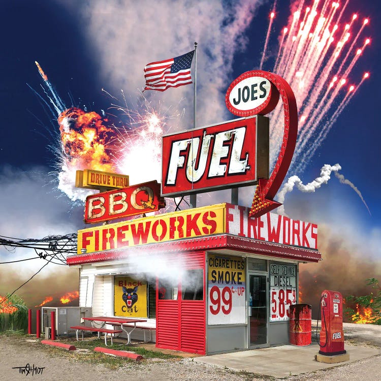 Joe's Fuel, Fireworks And BBQ by Tim Schmidt wall art