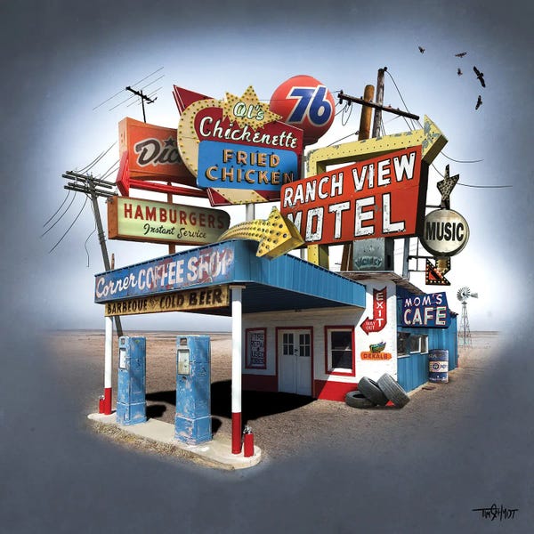 Signs: Last Service For 1000 Miles by Tim Schmidt