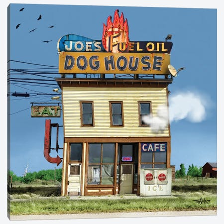 The Doghouse Cafe Canvas Print #TSC31} by Tim Schmidt Canvas Artwork