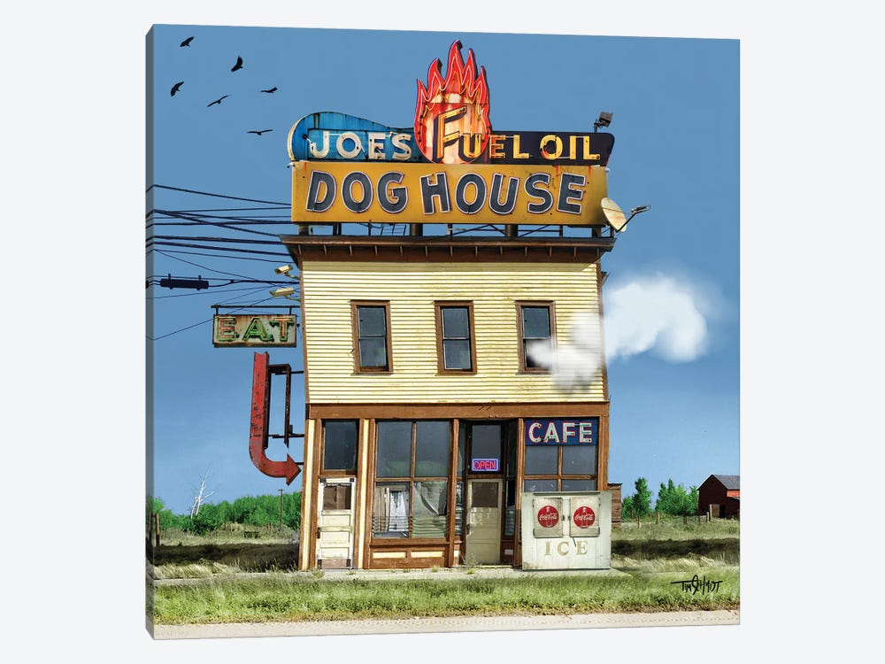 The Doghouse Cafe by Tim Schmidt 1-piece Canvas Wall Art
