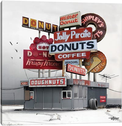 Donut Ever Give Up Canvas Art Print - Donut Art