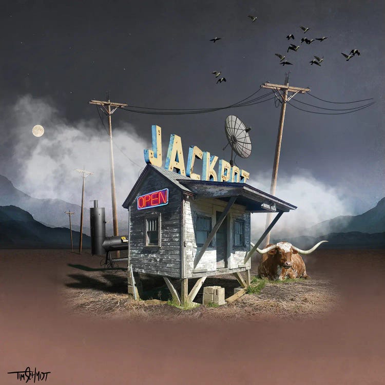 Jackpot BBQ Cafe by Tim Schmidt wall art