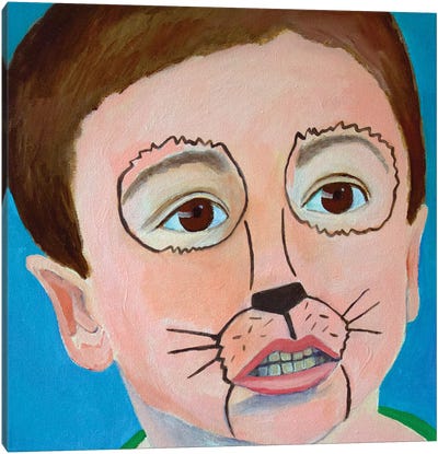 Boy With Lion Face Canvas Art Print - Toni Silber-Delerive