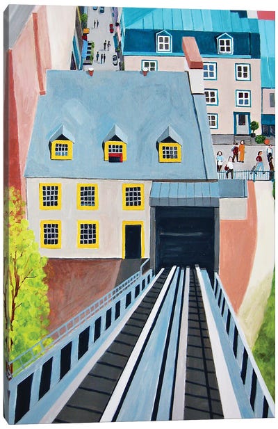 Funicular, Quebec City II Canvas Art Print - Toni Silber-Delerive