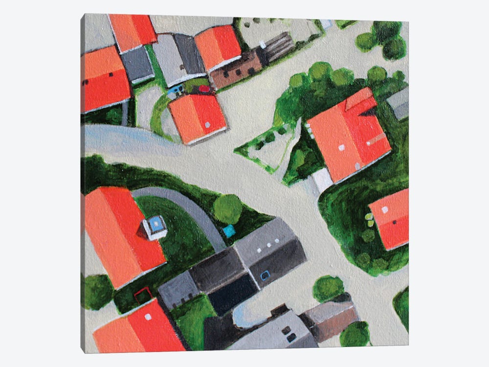 Ger Flood Village by Toni Silber-Delerive 1-piece Art Print