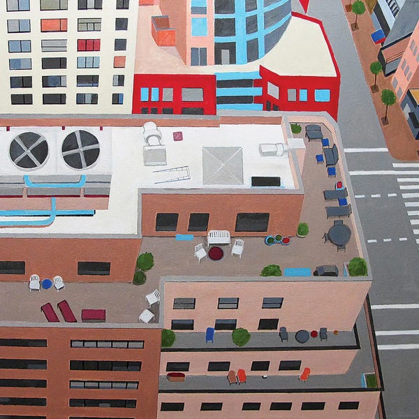 Canvas Print: NYC Terrace 72 by Toni Silber-Delerive