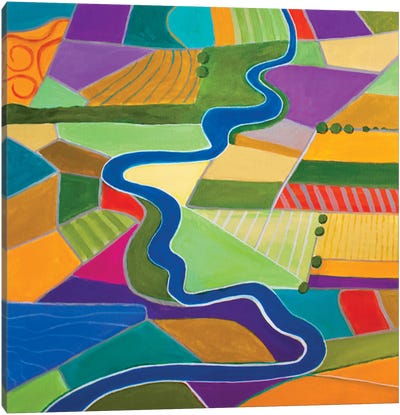 Running River I Canvas Art Print - Similar to David Hockney