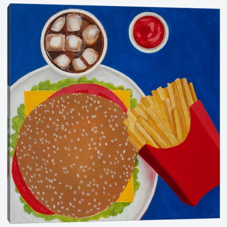 Cheeseburger Canvas Print #TSD16} by Toni Silber-Delerive Canvas Wall Art