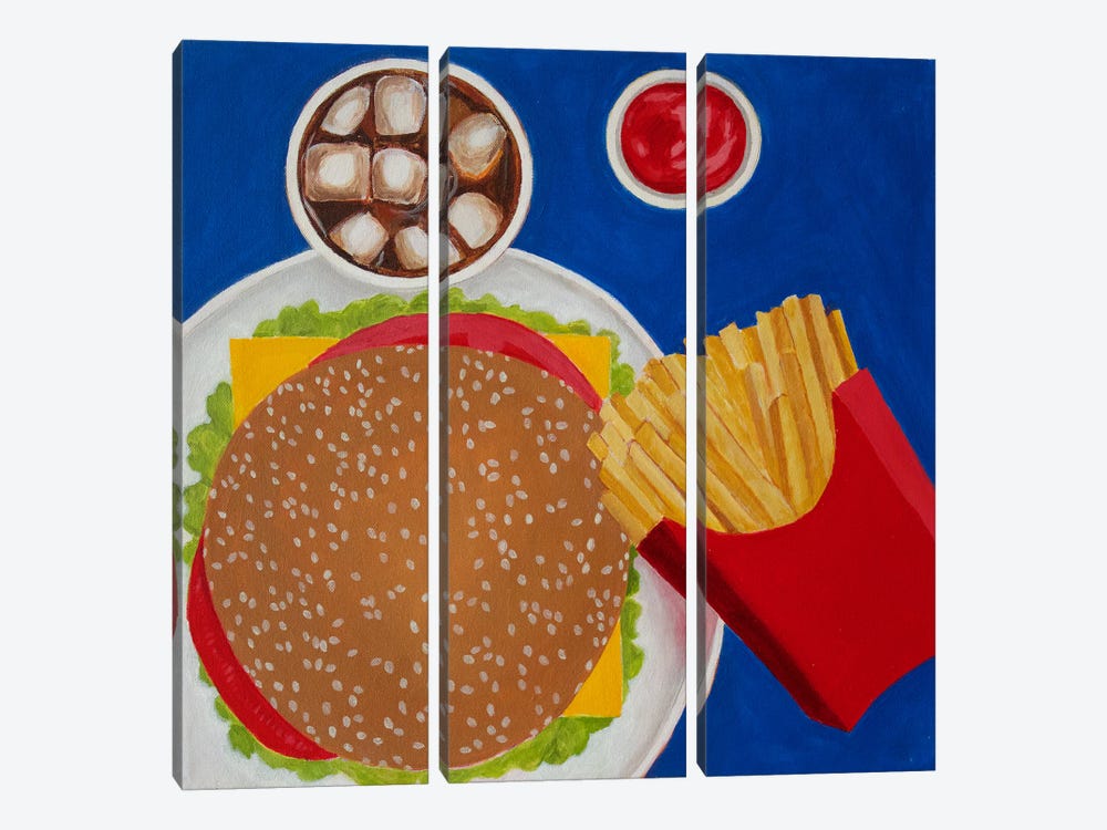 Cheeseburger by Toni Silber-Delerive 3-piece Canvas Art