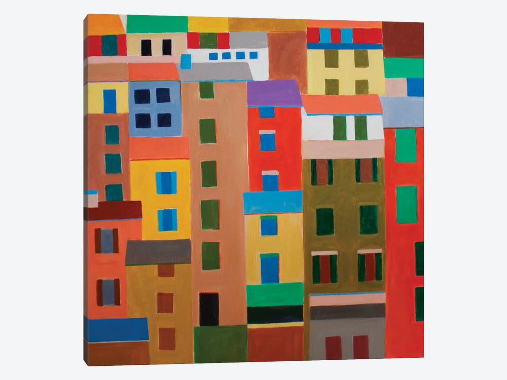 Cinque Terre Houses by Toni Silber-Delerive 1-piece Canvas Art