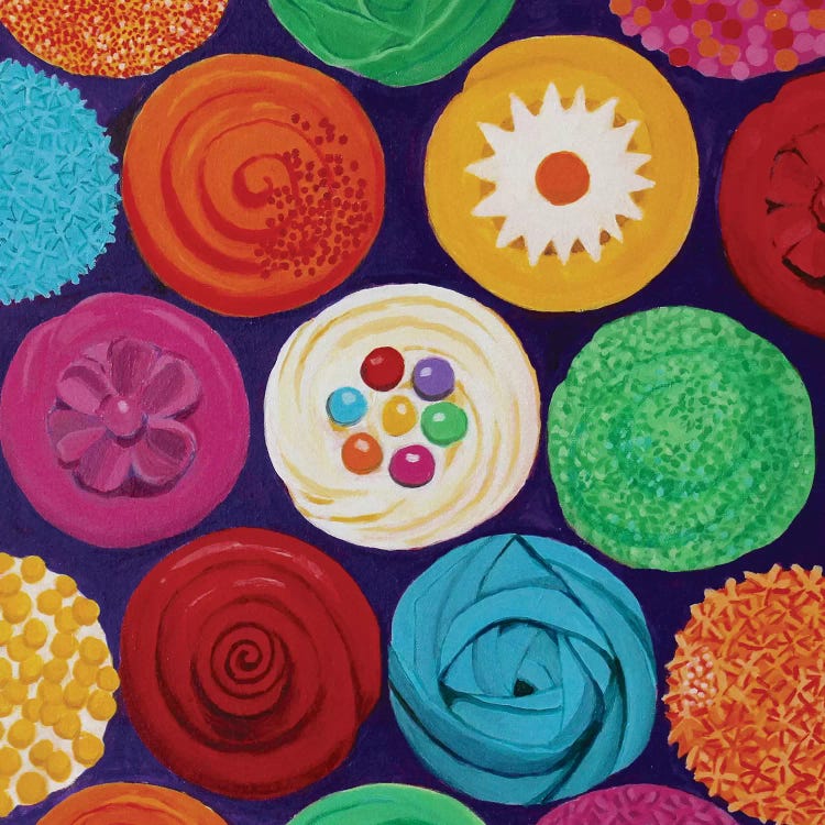 Colorful Cupcakes by Toni Silber-Delerive wall art