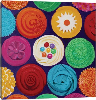 Colorful Cupcakes Canvas Art Print - Similar to Wayne Thiebaud