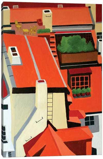 Czech Republic Rooftops Canvas Art Print - Vibrant Scenes in 2D