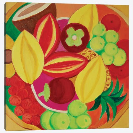 Exotic Fruit Bowl Canvas Print #TSD30} by Toni Silber-Delerive Canvas Art Print