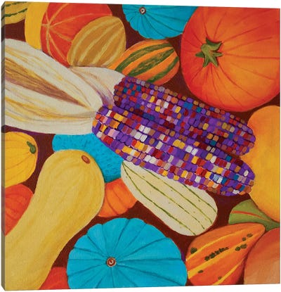 Fall Harvest Canvas Art Print - Vegetable Art