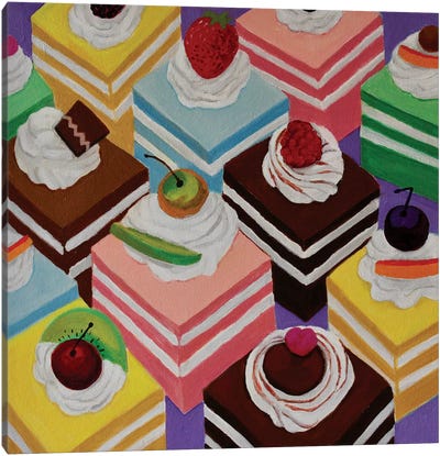 Fancy Cakes Canvas Art Print - Similar to Wayne Thiebaud