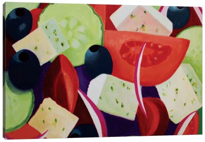 Greek Salad Canvas Art Print - Food & Drink Still Life