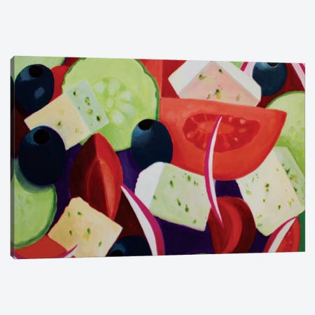Greek Salad Canvas Print #TSD35} by Toni Silber-Delerive Canvas Art