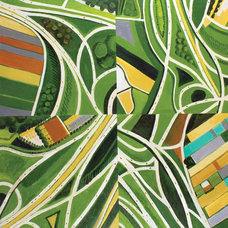 Green Intersections by Toni Silber-Delerive wall art